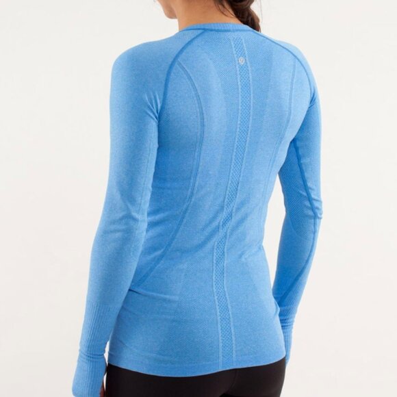 (0191)  🍋 LULULEMON RUN: Swiftly Tech Long Sleeve Beaming Blue Sz 6 - Picture 2 of 6